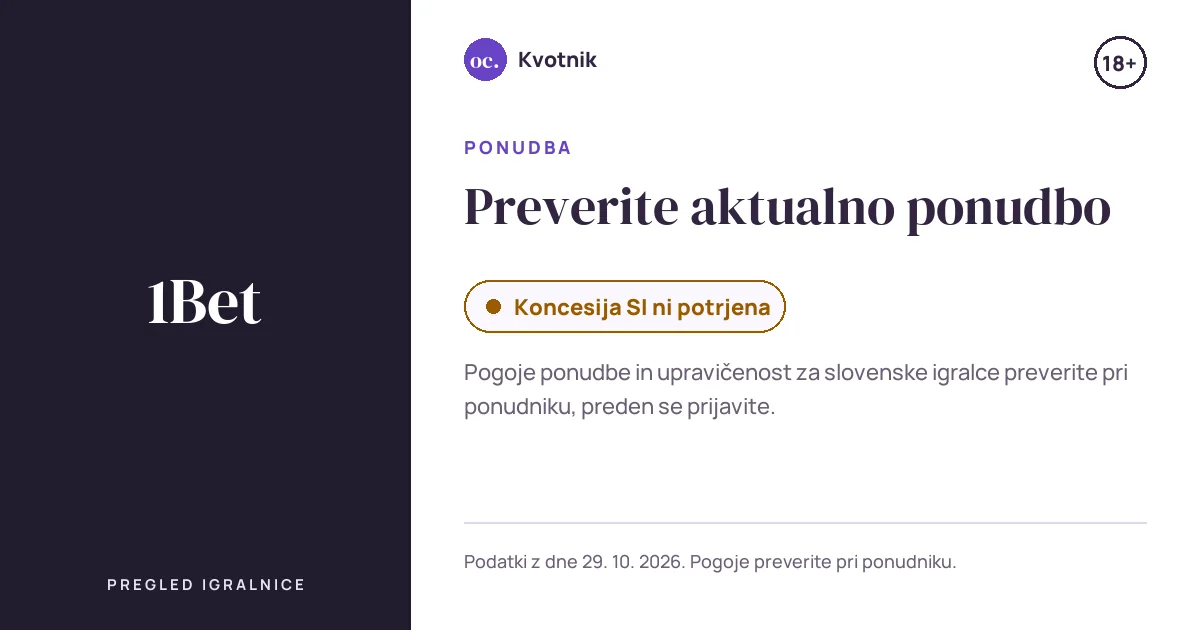 Ponudba 1Bet: Preverite aktualno ponudbo