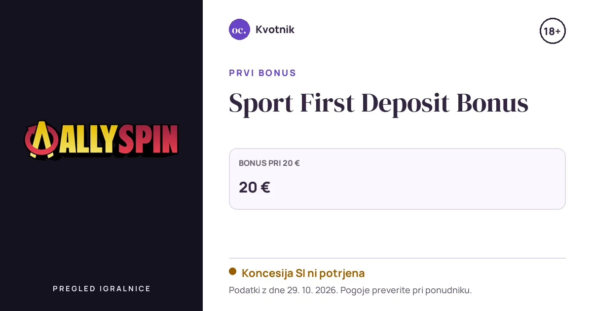 Bonus AllySpin: Sport First Deposit Bonus