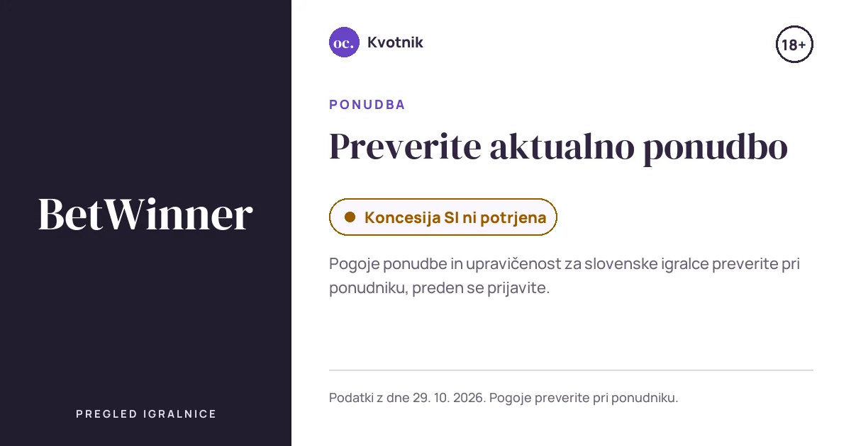 Ponudba BetWinner: Preverite aktualno ponudbo