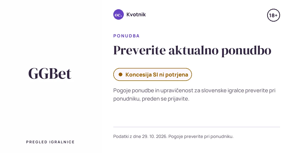 Ponudba GGBet: Preverite aktualno ponudbo