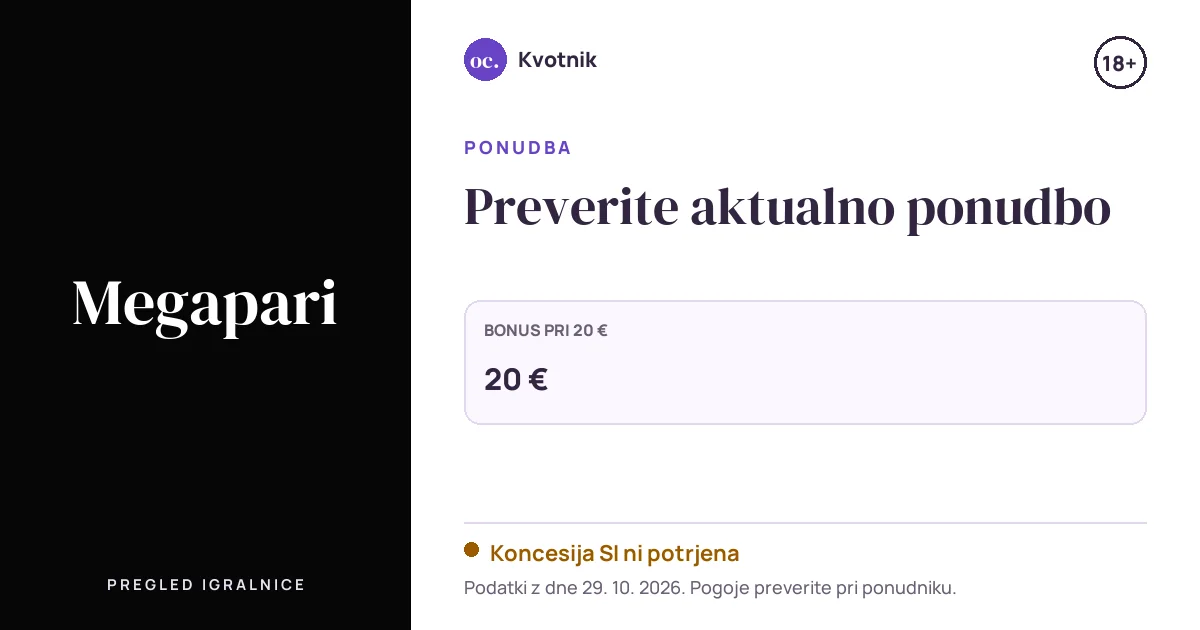 Ponudba Megapari: Preverite aktualno ponudbo