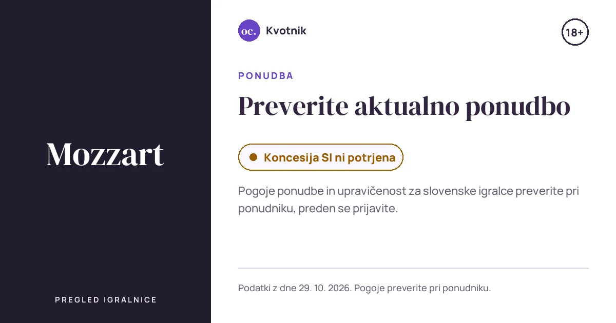 Ponudba Mozzart: Preverite aktualno ponudbo