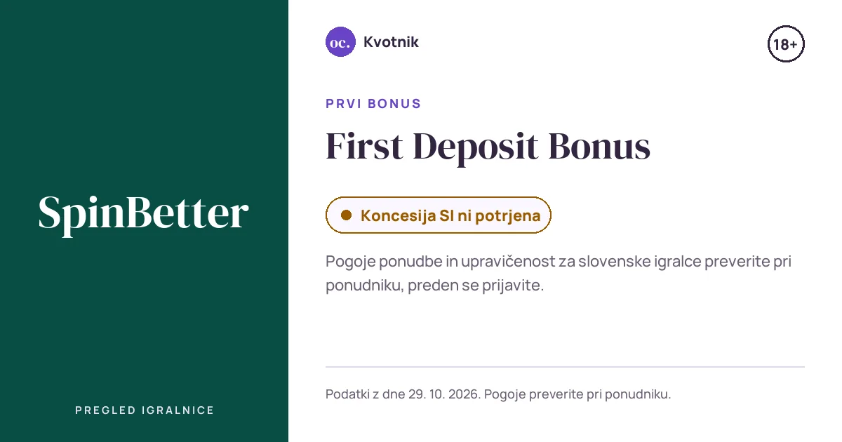 Bonus SpinBetter: First Deposit Bonus