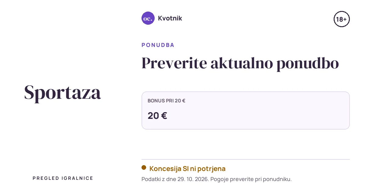 Ponudba Sportaza: Preverite aktualno ponudbo
