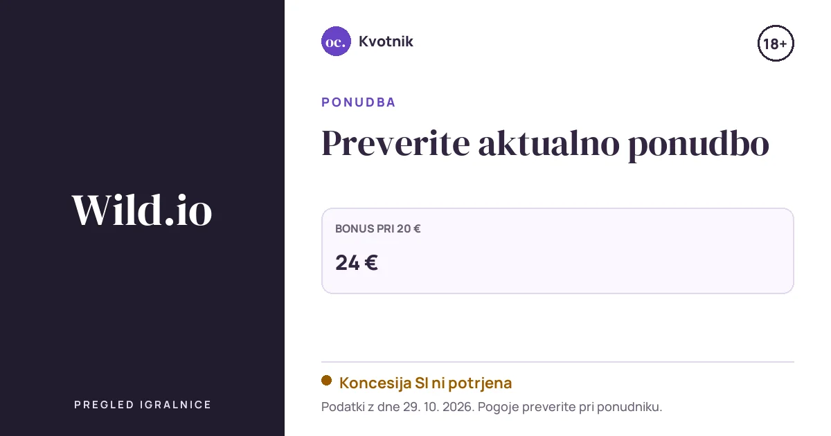 Ponudba Wild.io: Preverite aktualno ponudbo